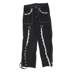 Womens Black Regular Fit Straight Cotton Blend Jeans W28 L27 Lace Trim Detailing