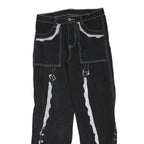 Womens Black Regular Fit Straight Cotton Blend Jeans W28 L27 Lace Trim Detailing