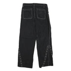 Womens Black Regular Fit Straight Cotton Blend Jeans W28 L27 Lace Trim Detailing