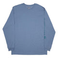 CARHARTT Mens Blue Long Sleeve Crew Neck T-Shirt L Logo Print Cotton Blend
