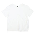 MASSIMO DUTTI Womens White T-Shirt S Short Sleeve Round Neck Plain Cotton Blend