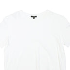 MASSIMO DUTTI Womens White T-Shirt S Short Sleeve Round Neck Plain Cotton Blend