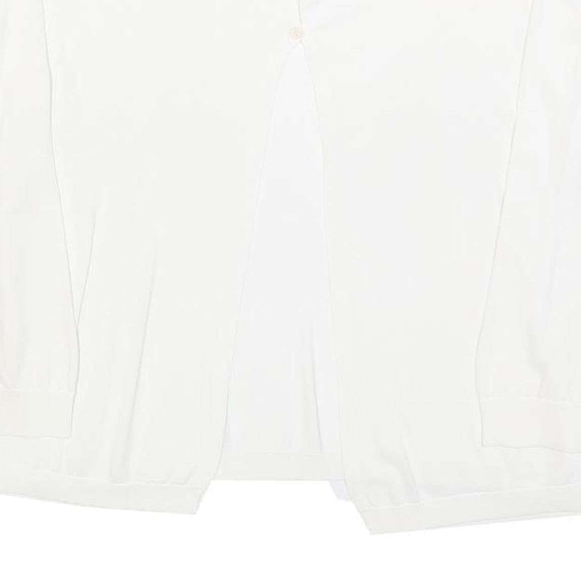 MY JEWELS Womens White Basic Long Sleeve V-Neck Top L Button Detail Lightweight