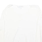 MY JEWELS Womens White Basic Long Sleeve V-Neck Top L Button Detail Lightweight