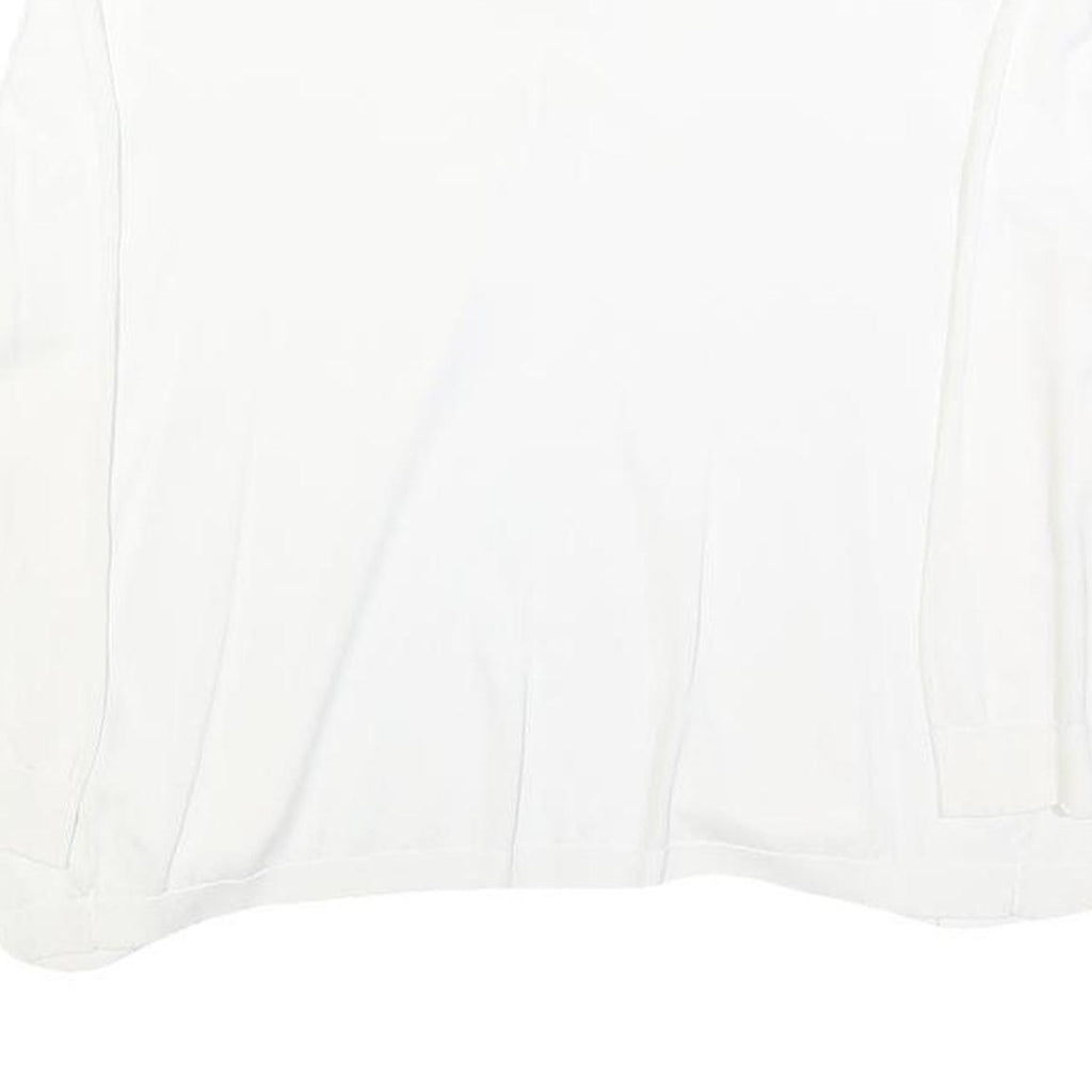 MY JEWELS Womens White Basic Long Sleeve V-Neck Top L Button Detail Lightweight