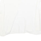 MY JEWELS Womens White Basic Long Sleeve V-Neck Top L Button Detail Lightweight