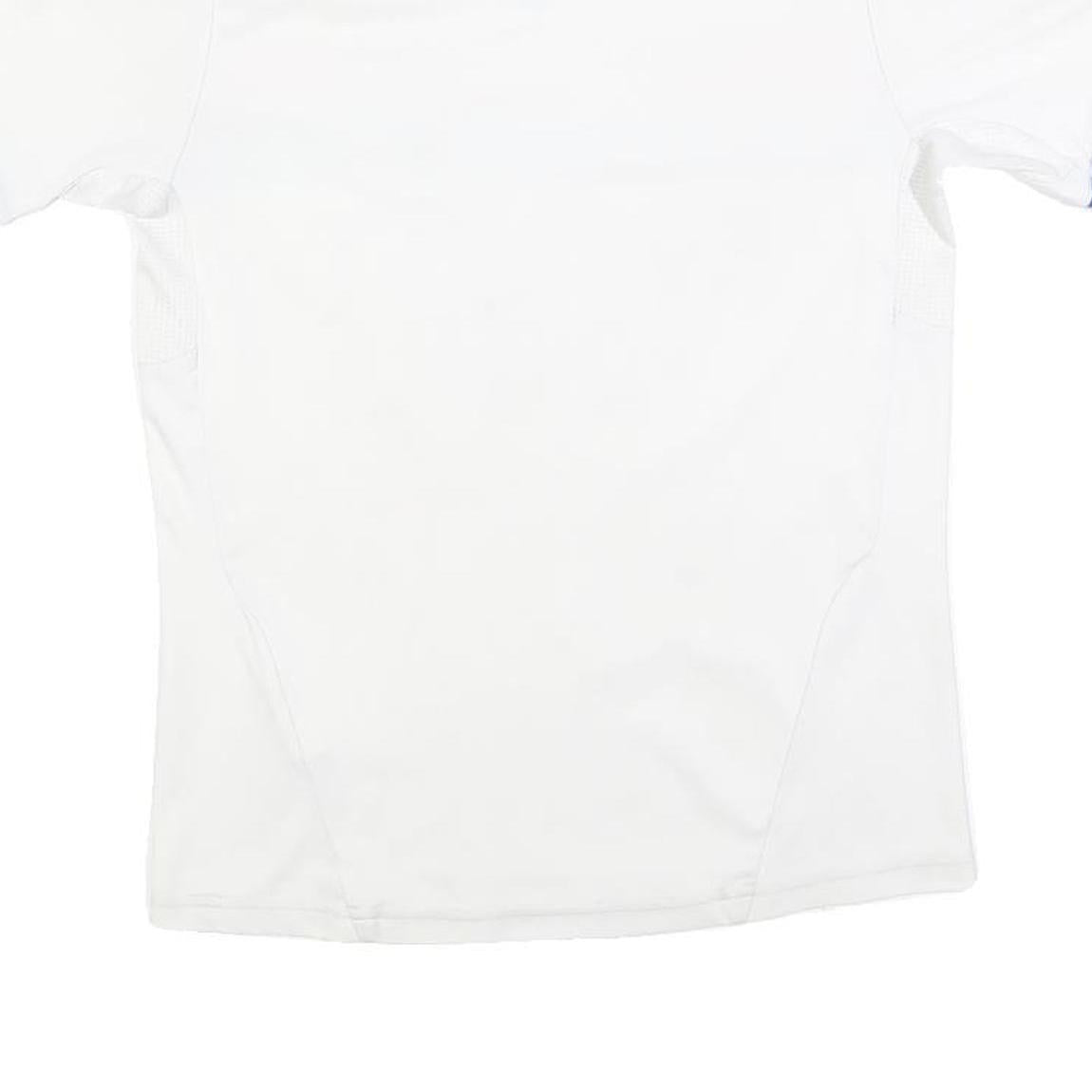 ADIDAS Boys White Blue Red Olympique Lyonnais Football Shirt 11-12Y Short Sleeve