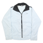 NIKE Womens White & Black Track Jacket S Polyester Blend Lightweight Zip