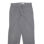 CARHARTT Mens Relaxed Grey Cotton Blend Trousers W30 L29 Workwear Casual Zip