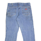 DICKIES Mens Regular Fit Blue Denim Jeans W36 L30 Cotton Blend Zip