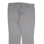 DICKIES Mens Cotton Blend Grey Regular Fit Straight Leg Trousers W40 L32 Casual
