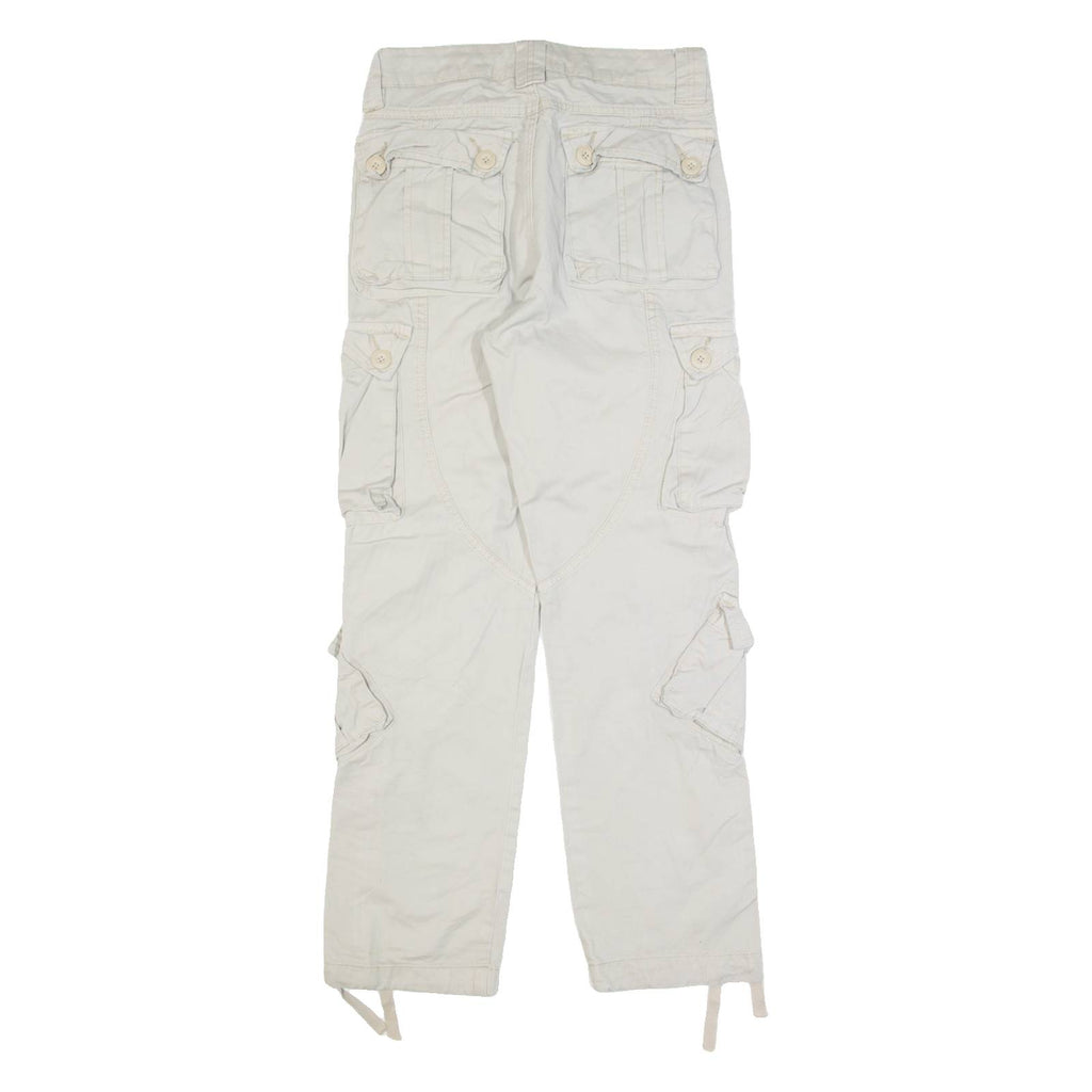 MATCHSTICK Cargo Mens Trousers Beige Regular Tapered W30 L30