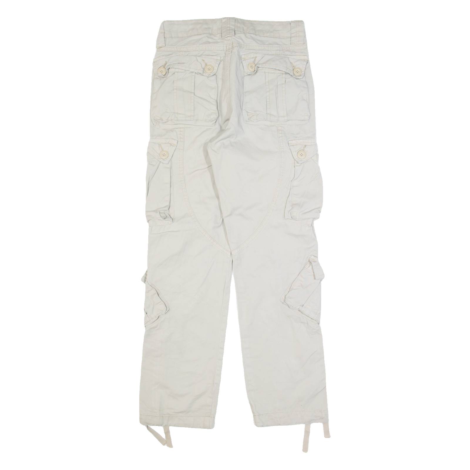 MATCHSTICK Cargo Mens Trousers Beige Regular Tapered W30 L30