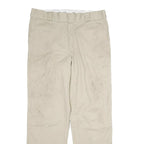 DICKIES Mens Regular Fit Beige Cotton Trousers W36 L31 Workwear Zip Closure