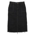 ASOS Womens Black Denim Pencil Knee Length Cotton Blend Skirt UK 14 Raw Hem