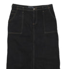 ASOS Womens Black Denim Pencil Knee Length Cotton Blend Skirt UK 14 Raw Hem