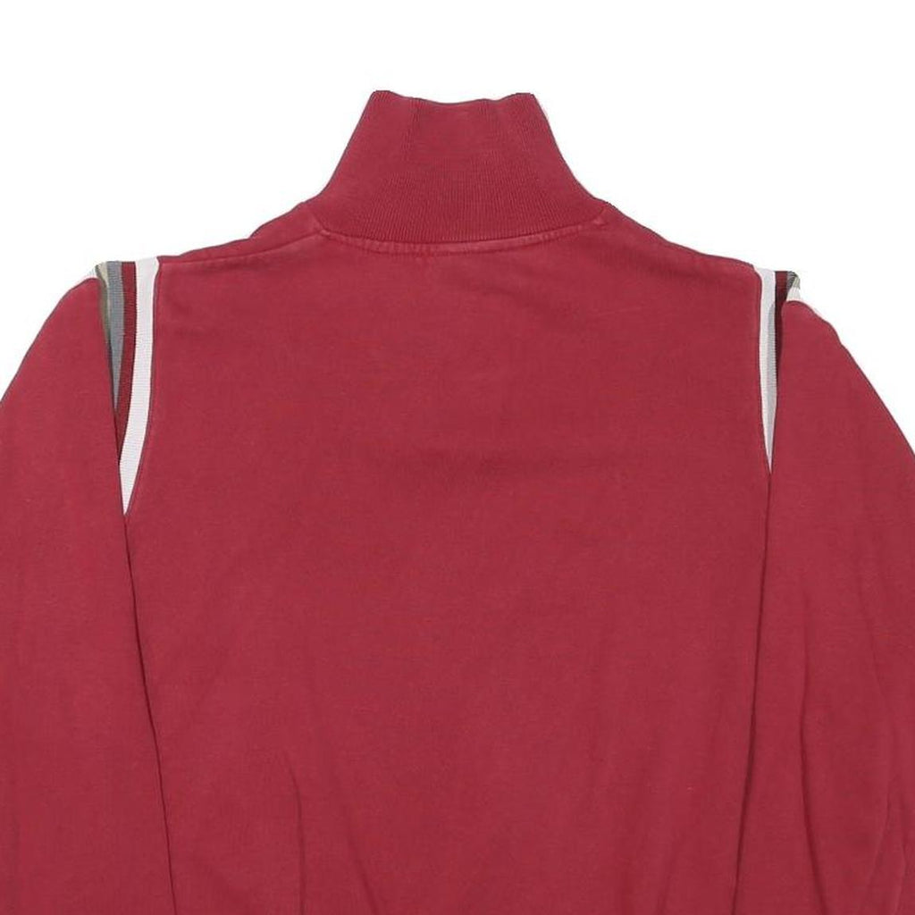 GIN TONIC Mens Red Sweatshirt Half Zip M Casual Cotton Blend Retro Style