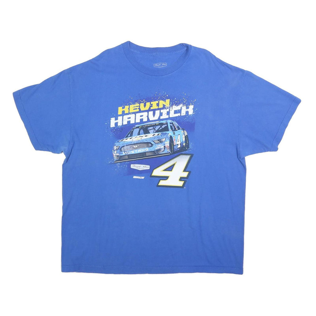 STEWART-HAAS Mens Blue Kevin Harvick 2XL Short Sleeve Crew Neck Race Car T-Shirt