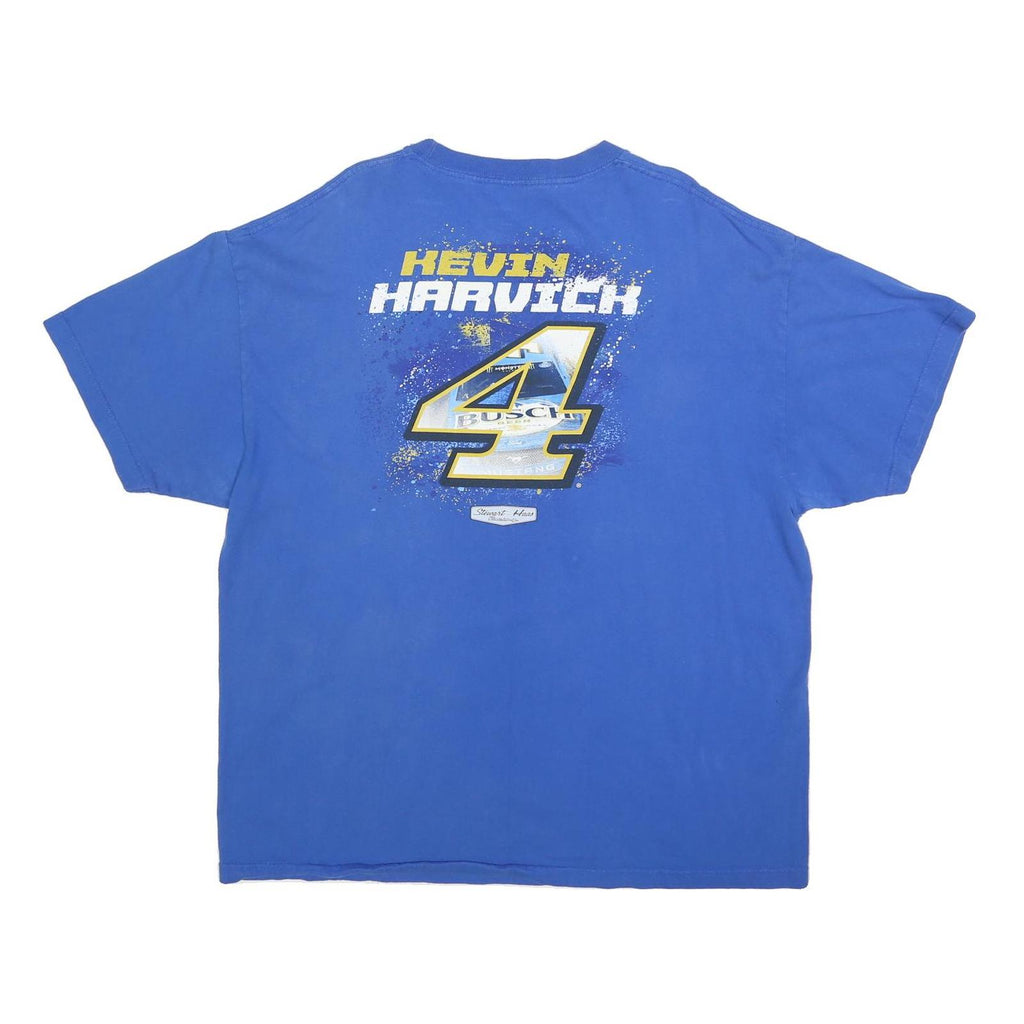 STEWART-HAAS Mens Blue Kevin Harvick 2XL Short Sleeve Crew Neck Race Car T-Shirt