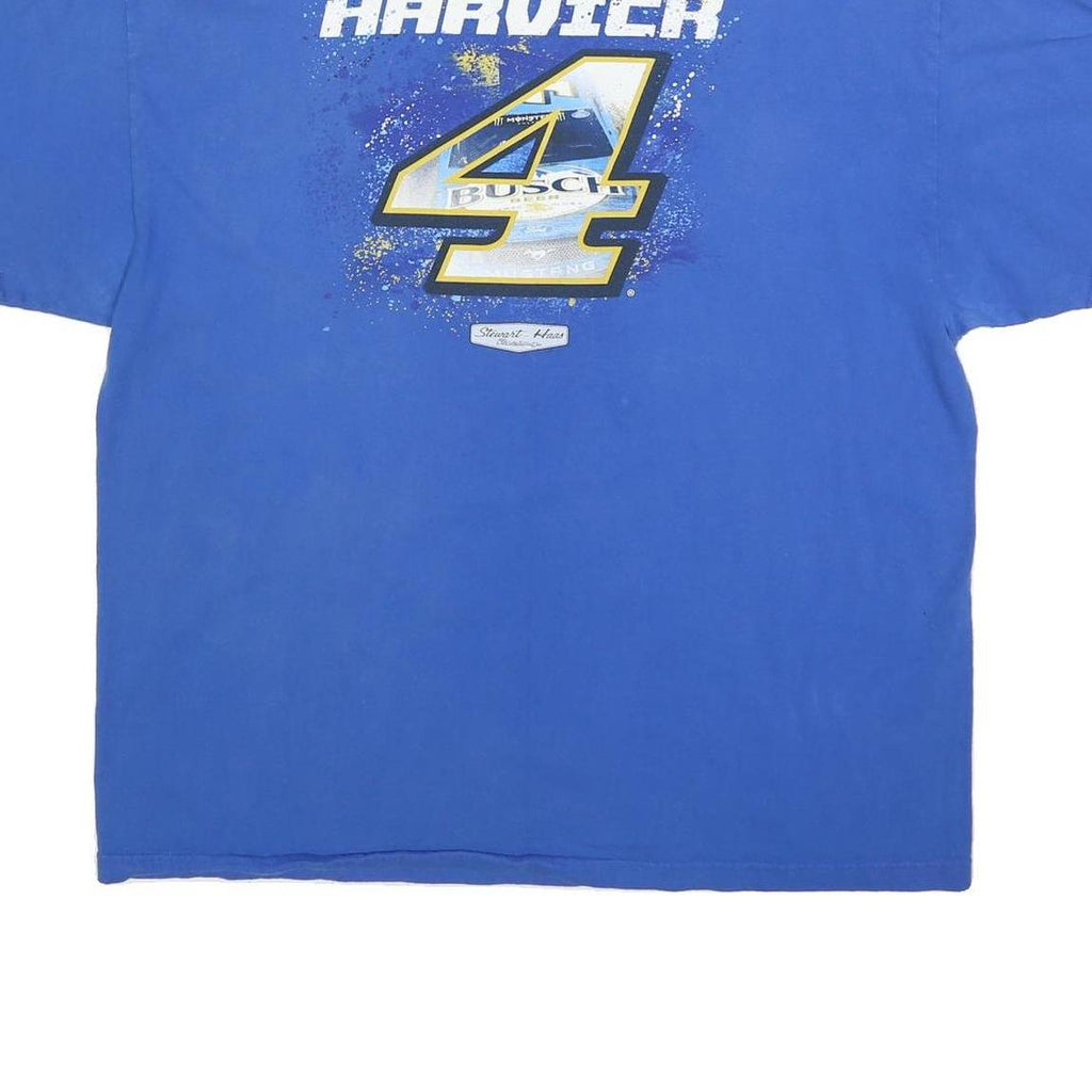 STEWART-HAAS Mens Blue Kevin Harvick 2XL Short Sleeve Crew Neck Race Car T-Shirt