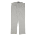 CALVIN KLEIN Mens Cotton Blend Grey Regular Straight Trousers W34 L30 Classic