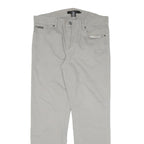 CALVIN KLEIN Mens Cotton Blend Grey Regular Straight Trousers W34 L30 Classic