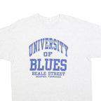 GILDAN Mens White University Of Blues Beale Street Graphic T-Shirt L Short
