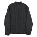 CASSIA Mens Black Quilted Jacket M Woven Zip Up Stylish Casual Outerwear