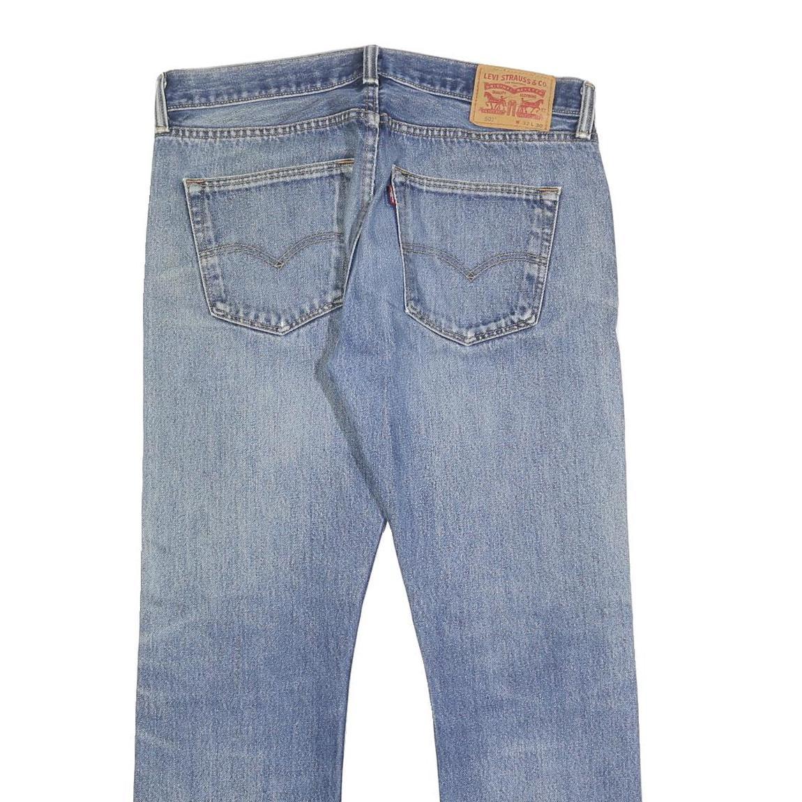 LEVI'S 501 Mens Jeans Blue Regular Straight Denim Medium W33 L30 Classic Button