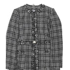 DKNY Womens Black & White Tweed Jacket M Polyester Blend Classic Elegant