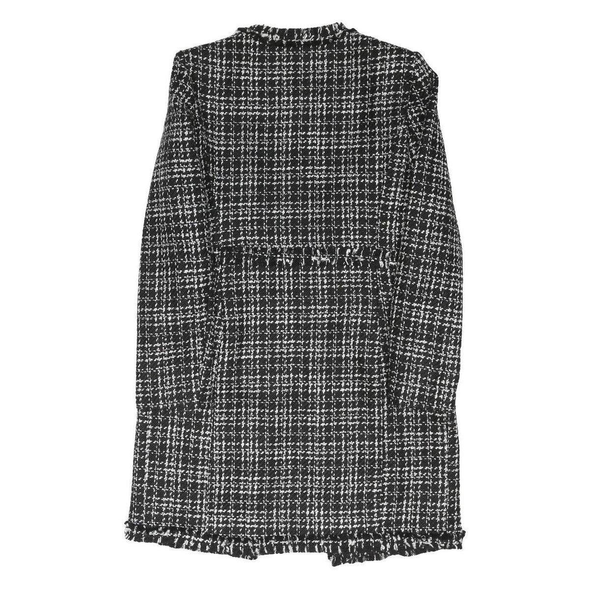 DKNY Womens Black & White Tweed Jacket M Polyester Blend Classic Elegant