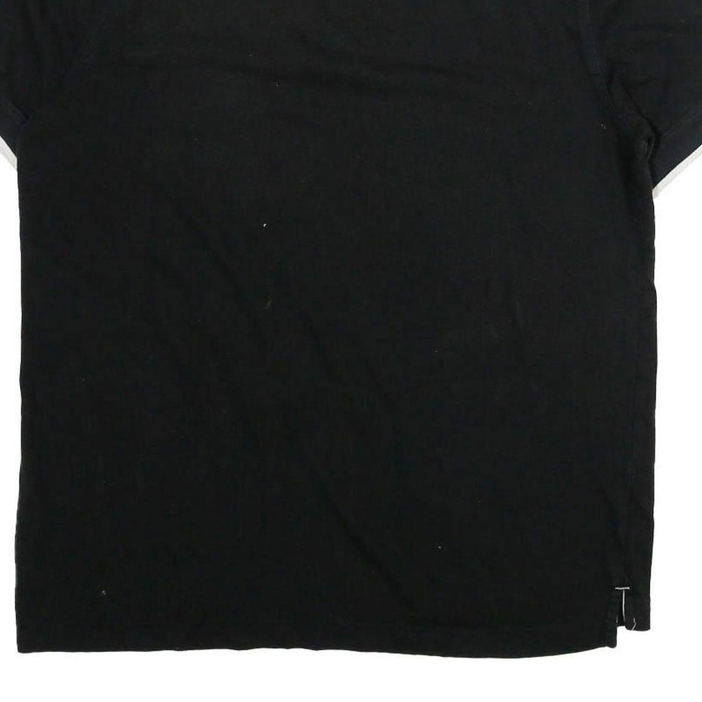 NAUTICA Mens Black & White Short Sleeve Plain L Cotton Polo Shirt Contrast