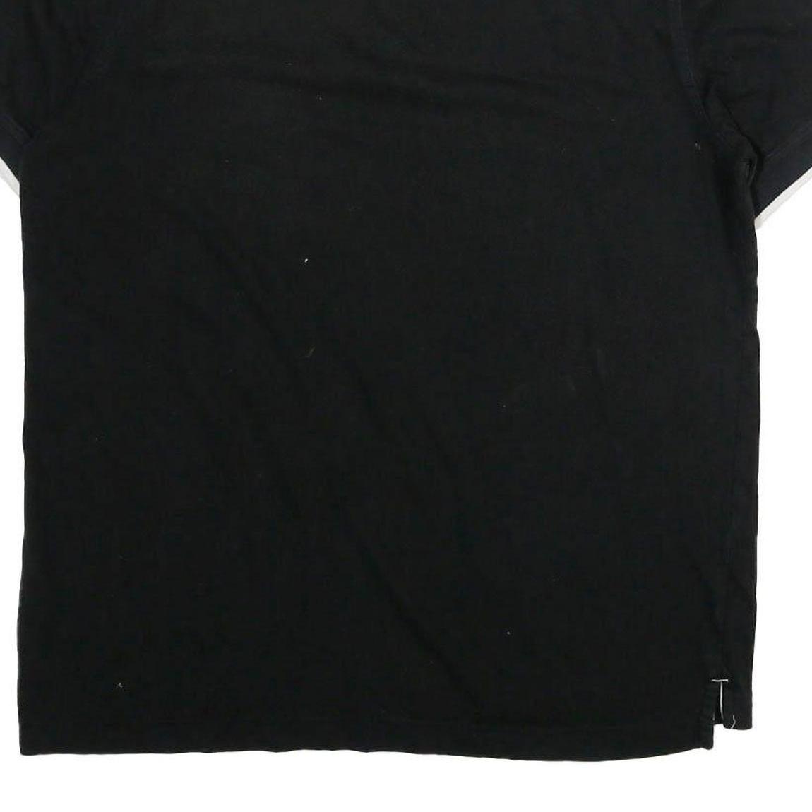 NAUTICA Mens Black & White Short Sleeve Plain L Cotton Polo Shirt Contrast