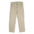 CARHARTT Mens Cotton Blend Beige Regular Fit Straight Leg Trousers W34 L28