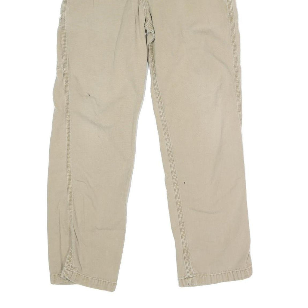 CARHARTT Mens Cotton Blend Beige Regular Fit Straight Leg Trousers W34 L28