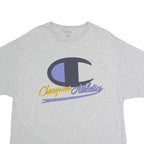 CHAMPION Mens Grey Blue & Yellow Graphic T-Shirt XL Short Sleeve Crew Neck