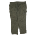 HUBERTUS Mens Cotton Blend Relaxed Green Cargo Trousers W44 L32 Zip Pocket