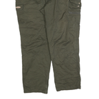 HUBERTUS Mens Cotton Blend Relaxed Green Cargo Trousers W44 L32 Zip Pocket