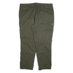 HUBERTUS Mens Cotton Blend Relaxed Green Cargo Trousers W44 L32 Zip Pocket