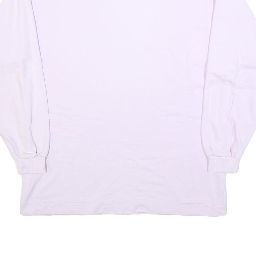 MASER Womens White Cotton Blend Pullover Sweatshirt M High Neck Long Sleeve