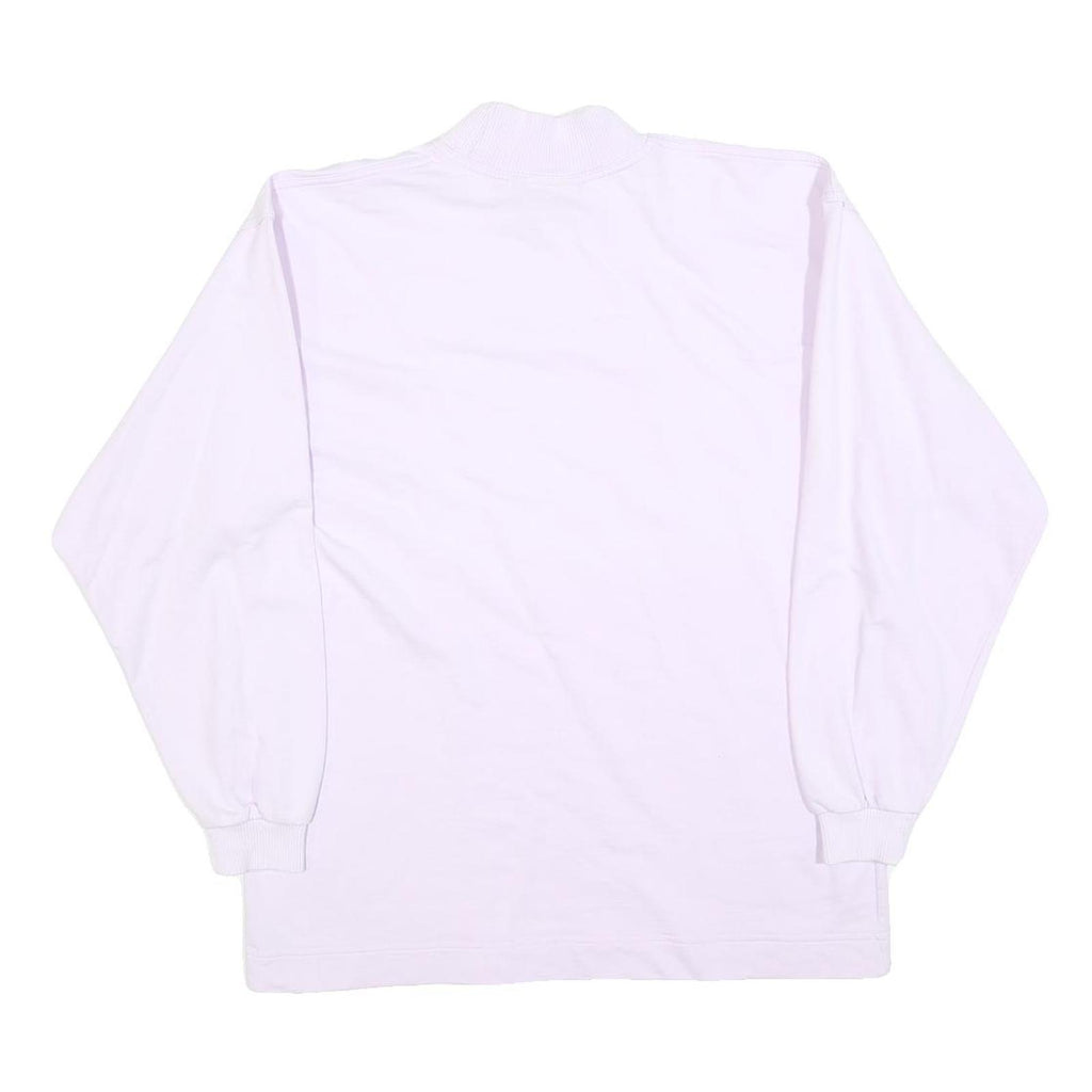 MASER Womens White Cotton Blend Pullover Sweatshirt M High Neck Long Sleeve