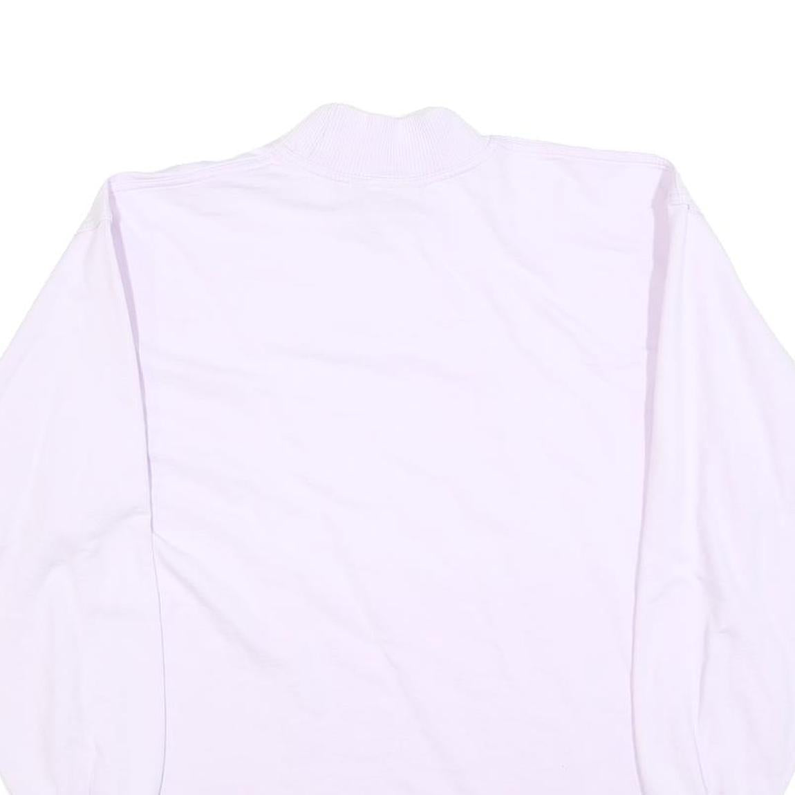 MASER Womens White Cotton Blend Pullover Sweatshirt M High Neck Long Sleeve