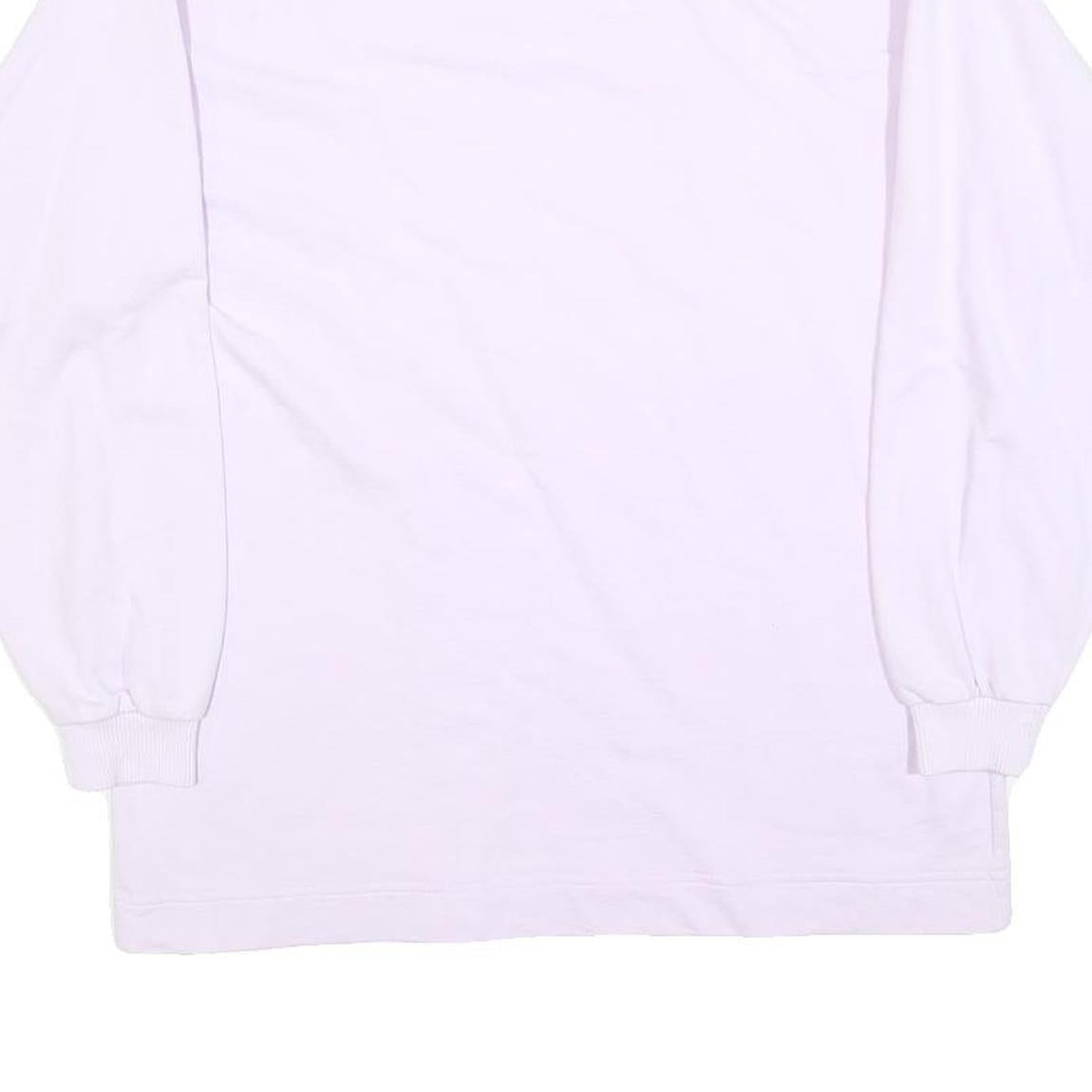 MASER Womens White Cotton Blend Pullover Sweatshirt M High Neck Long Sleeve