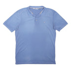CALVIN KLEIN GOLF Mens Blue Short Sleeve Polo Shirt M Cotton Blend Casual