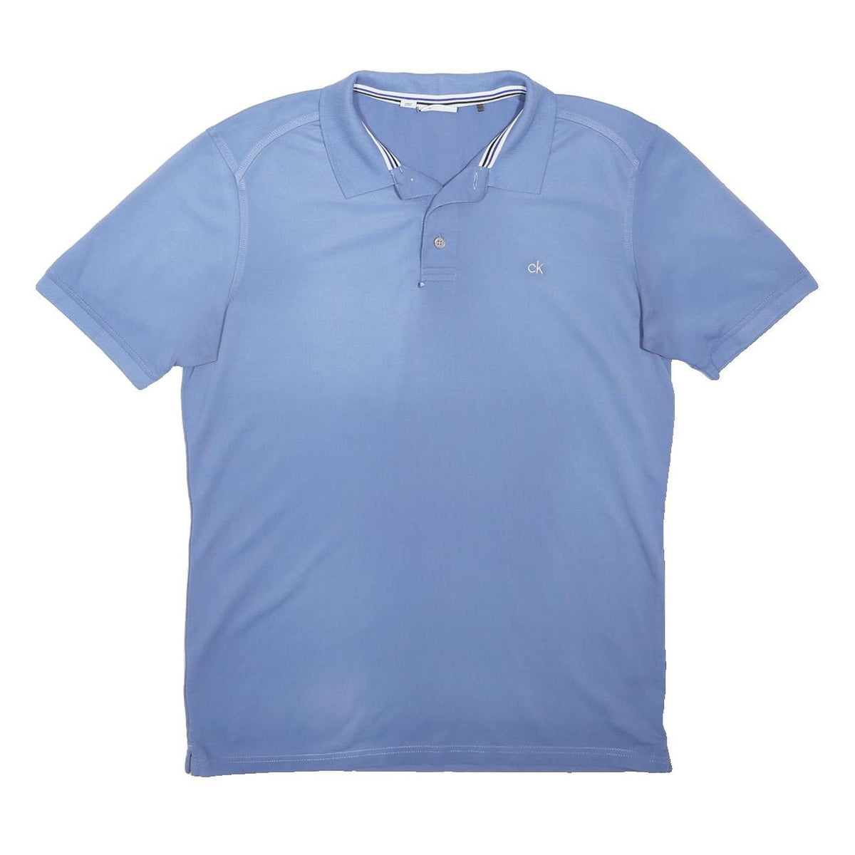 CALVIN KLEIN GOLF Mens Blue Short Sleeve Polo Shirt M Cotton Blend Casual
