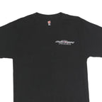 HANES Mens Black Alaska Raceway Park Graphic T-Shirt M Crew Neck Short Sleeve