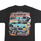 HANES Mens Black Alaska Raceway Park Graphic T-Shirt M Crew Neck Short Sleeve