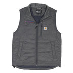 CARHARTT Mens Grey Workwear Gilet M Polyester Blend Quilted Zip Up Vest