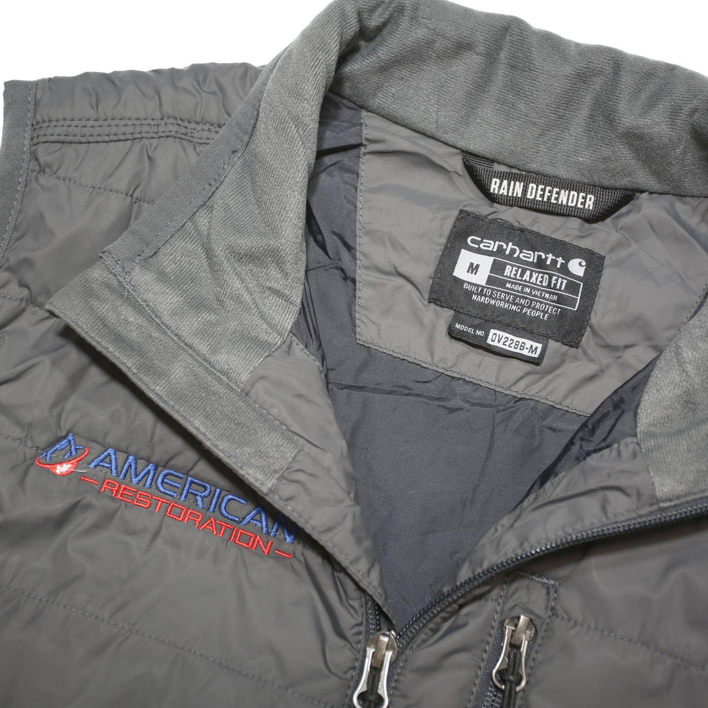 CARHARTT Mens Grey Workwear Gilet M Polyester Blend Quilted Zip Up Vest
