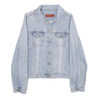 RIVER ISLAND Womens Blue Denim Cotton Button Jacket L Casual Classic Plain